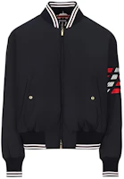 Thom Browne SS24 Black Striped Zip-Up Bomber Jacket MJD103Y-07259-415 Thom Browne SS24 Black Striped Zip-Up Bomber Jacket MJD103Y-07259-415