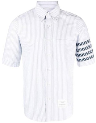 THOM BROWNE SS24 Kemeja Putih Lengan Pendek Classic 4-Stripe MWS256C-F0510-460 Order THOM BROWNE SS24 Kemeja Putih Lengan Pendek Classic 4-Stripe MWS256C-F0510-460
