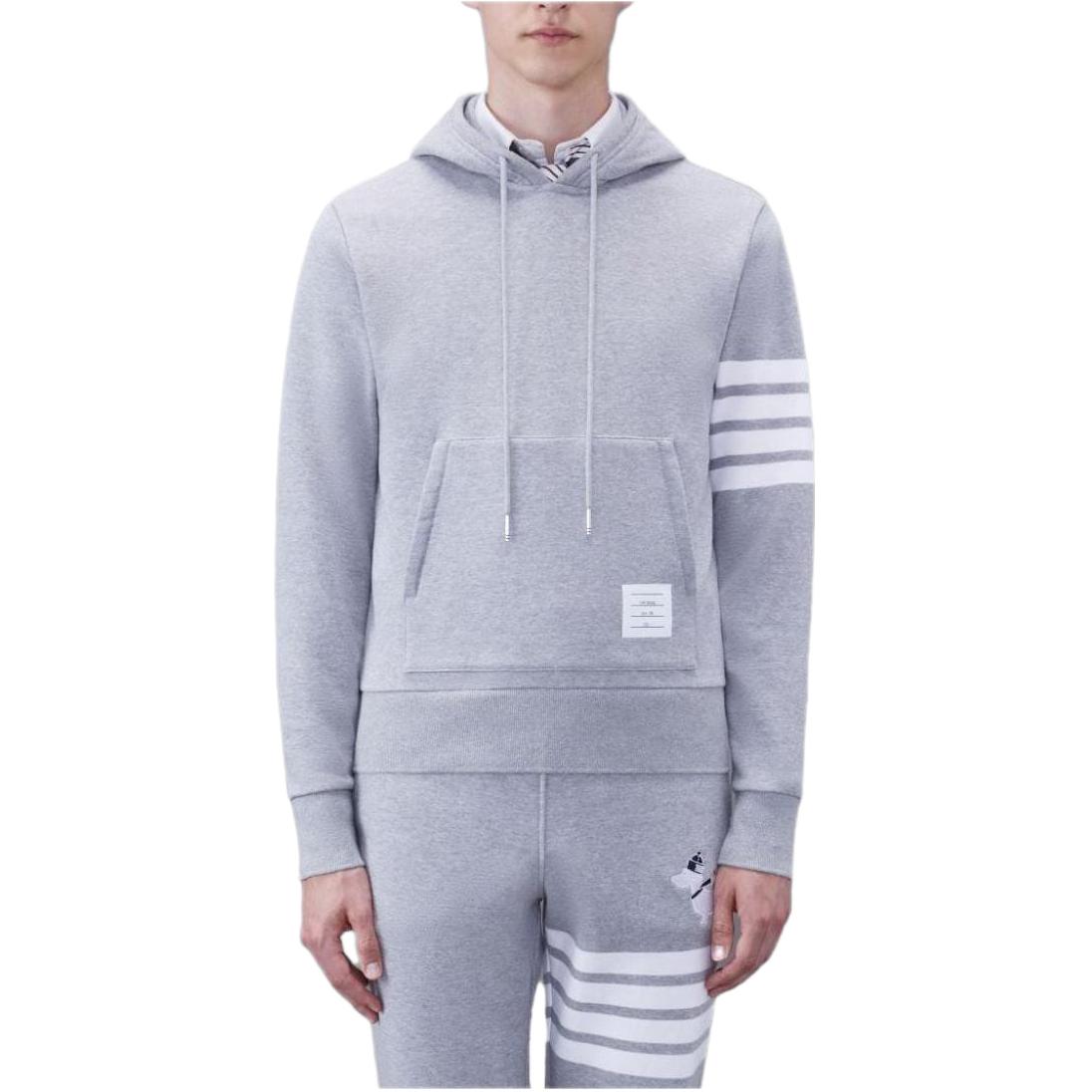 Thom Browne SS24 Classic Four-Bar Dog Print Hoodie Grey MJT413E-00535-055