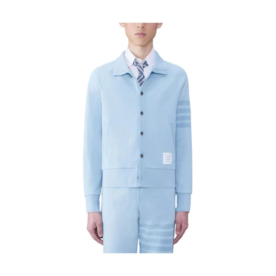 Thom Browne SS24 Four-Stripe Single-Breasted Light Blue Blazer MJT412A-J0051-480