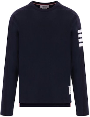 톰브라운 SS24 아이비 보이 클래식 4-바 니트 크루넥 긴팔 티셔츠 네이비 블루 남성. MJS245A-07323-415 Order 톰브라운 SS24 아이비 보이 클래식 4-바 니트 크루넥 긴팔 티셔츠 네이비 블루 남성. MJS245A-07323-415