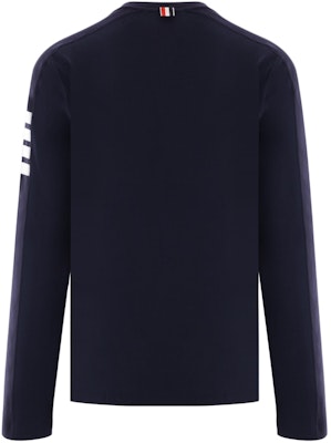 톰브라운 SS24 아이비 보이 클래식 4-바 니트 크루넥 긴팔 티셔츠 네이비 블루 남성. MJS245A-07323-415 Lookbook 톰브라운 SS24 아이비 보이 클래식 4-바 니트 크루넥 긴팔 티셔츠 네이비 블루 남성. MJS245A-07323-415