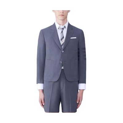 Thom Browne SS24 Single-Breasted Gray Blazer Long-Sleeve Jacket MJC196A-06146-025