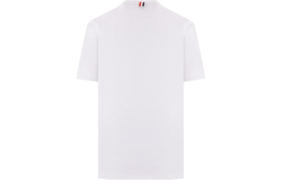 THOM BROWNE SS24 White  Casual Striped Chest Crewneck T-Shirt. MJS252A-J0138-100 圖 3