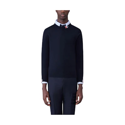 Thom Browne Stripe Loose Fit Crewneck Sweater Navy Blue (). MKA474A-Y1014-415