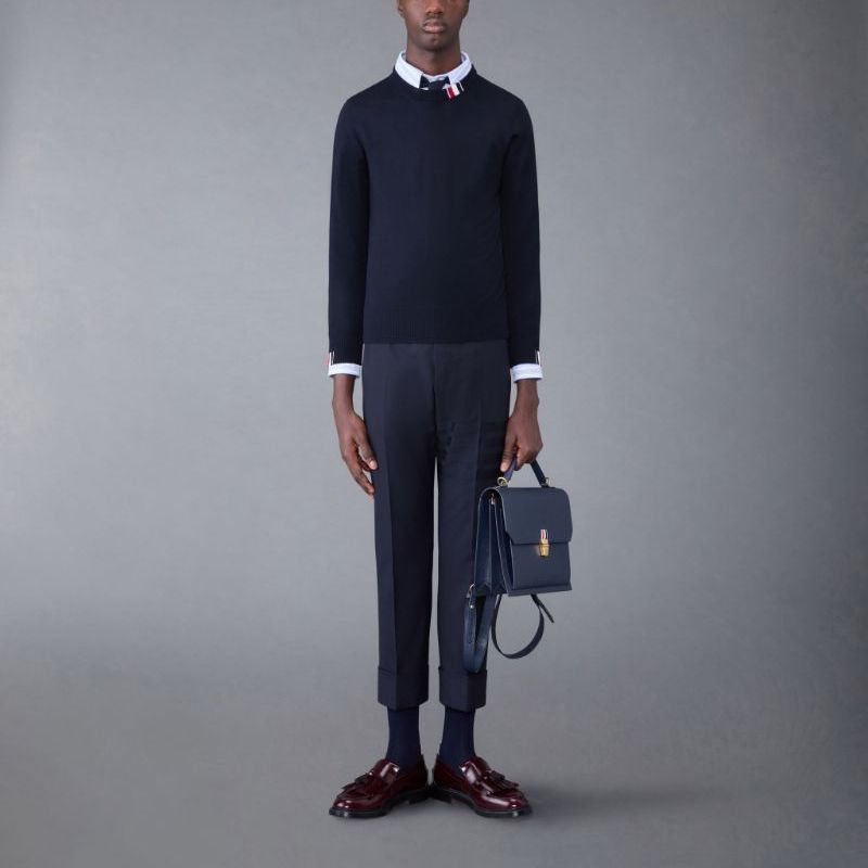 Thom Browne Stripe Loose Fit Crewneck Sweater Navy Blue (). MKA474A-Y1014-415 圖 3