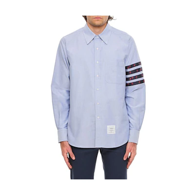 Thom Browne Stripe Print Button-Up Long Sleeve Shirt Men’s Blue. MWL374C-F0704-480