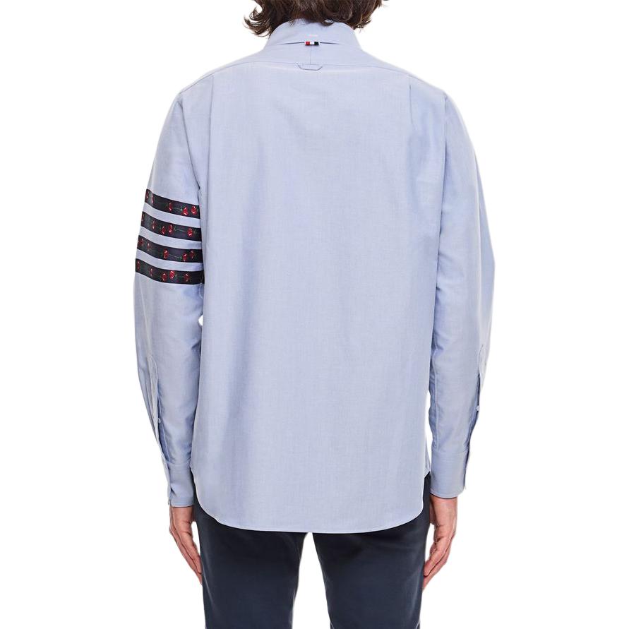 Lookbook 汤姆布朗男士蓝色条纹印花长袖衬衫。 MWL374C-F0704-480