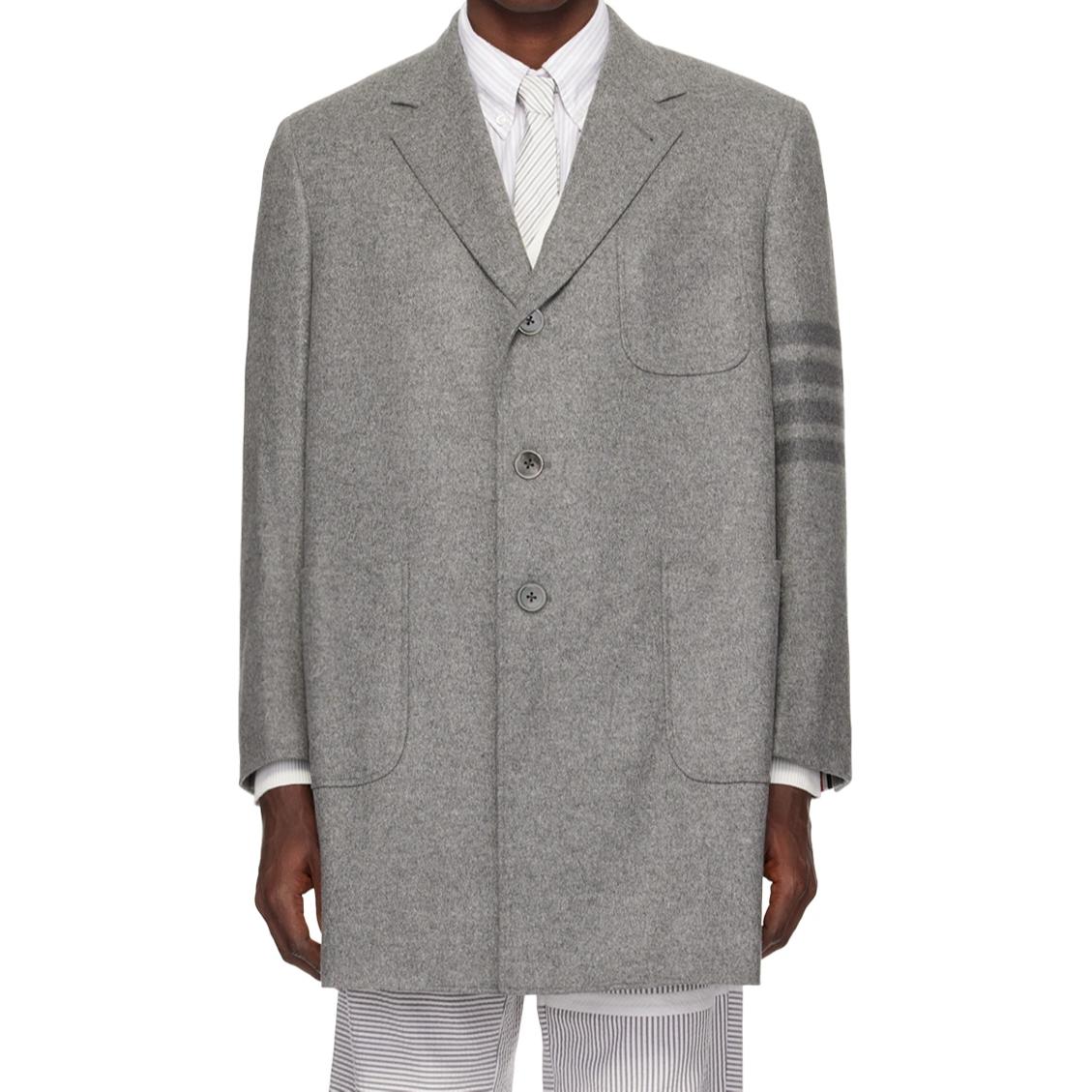 Thom Browne Stripe Single-Breasted Long-Sleeve Jacket - Mid Grey MOC737A-F0538-035