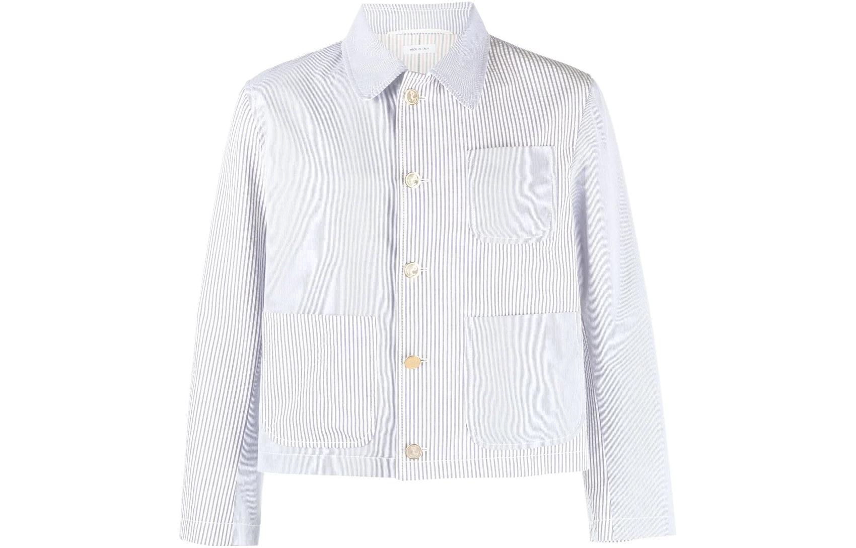 Thom Browne Striped Button-Up Blazer Jacket MJO201F00572