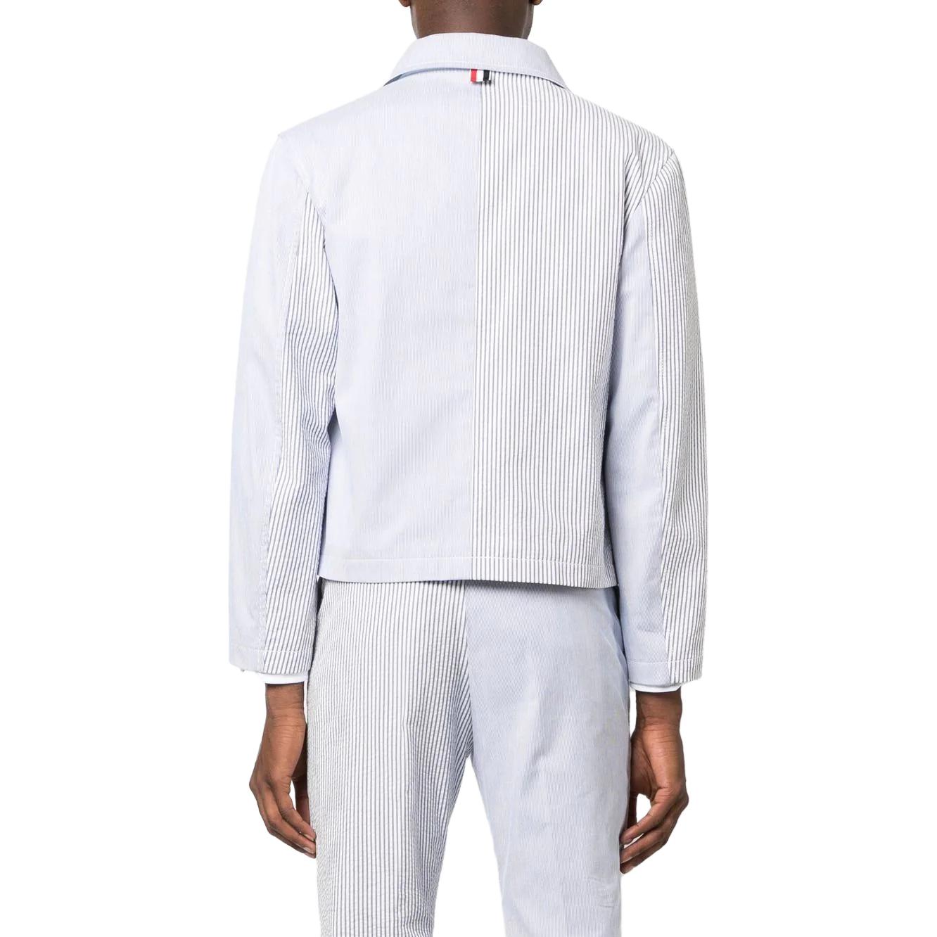 Shop Thom Browne Blazer Jas Garis Kancing Lengkap MJO201F00572