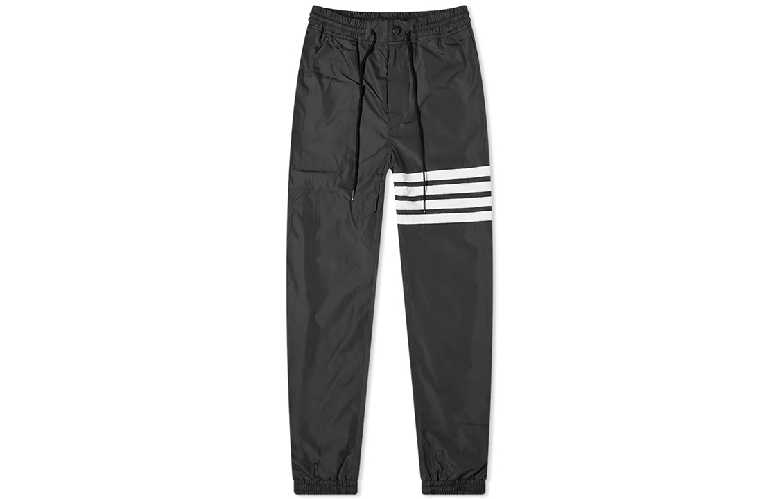 THOM BROWNE Striped Casual Knit Track Pants Black for Men MJQ086A-06230-015