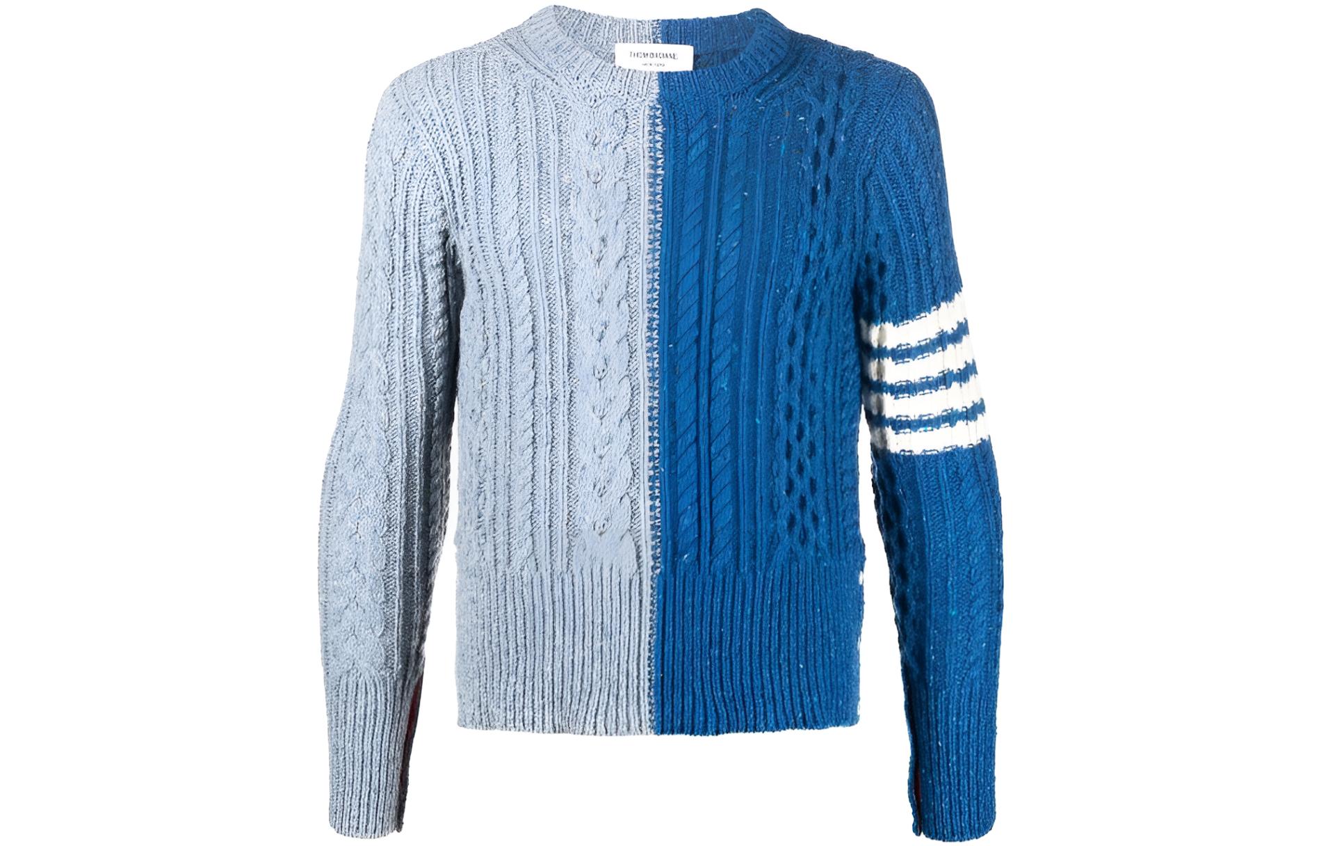 Thom Browne Striped Color Block Knit Crewneck Sweater . MKA411F-Y1506-473