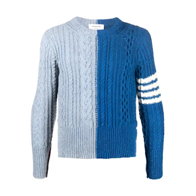 Thom Browne Striped Color Block Knit Crewneck Sweater . MKA411F-Y1506-473