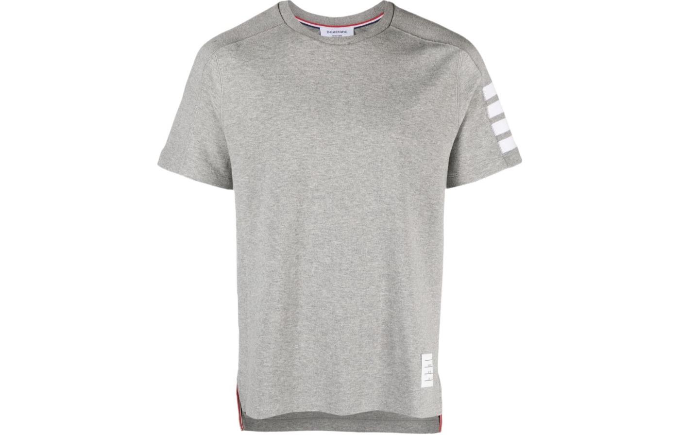 Thom Browne Striped Crewneck Slim Fit Short Sleeve T-Shirt Men’s Grey MJS246A-07323-055