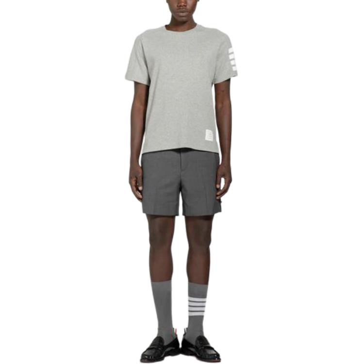 Thom Browne Striped Crewneck Slim Fit Short Sleeve T-Shirt Men’s Grey MJS246A-07323-055 圖 3