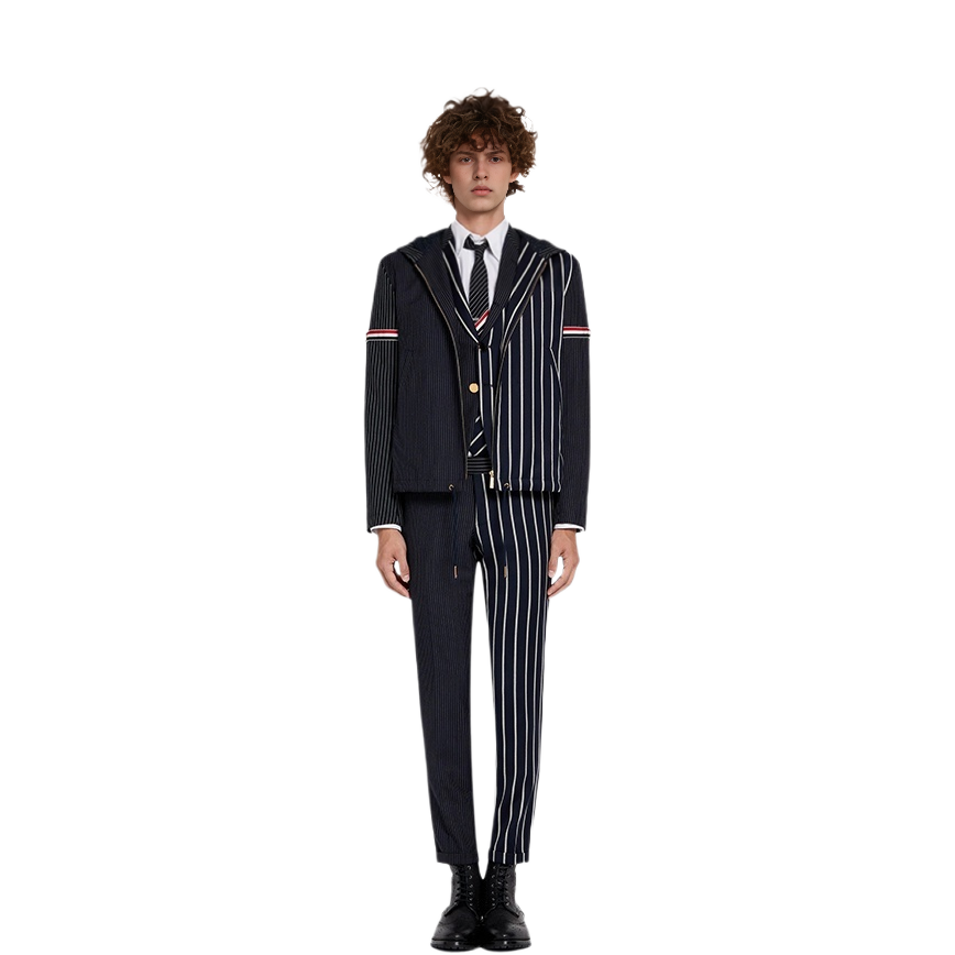 THOM BROWNE Striped Golf Hoodie Jacket - Mixed Blend MJO139F-02881-415 圖 3