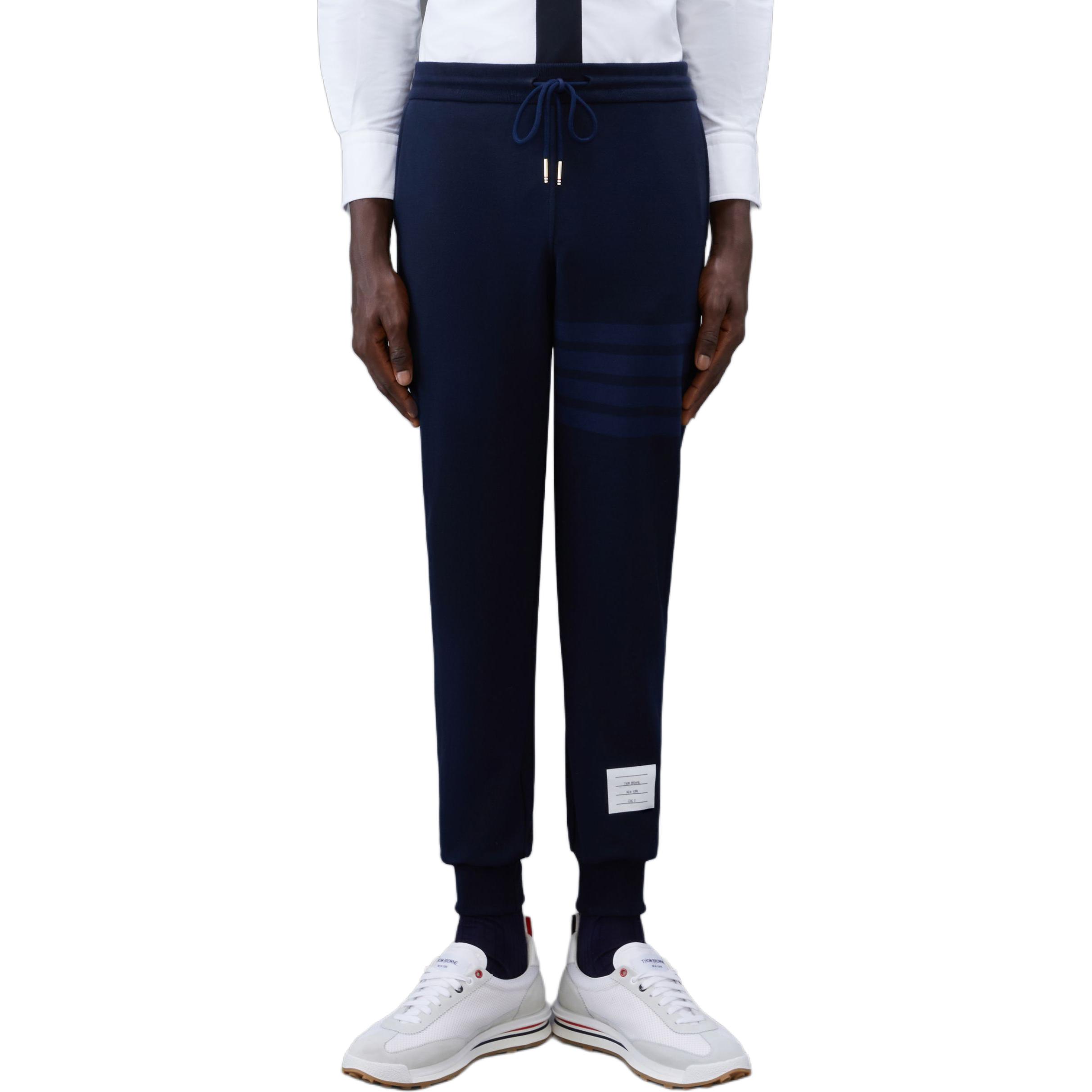 Thom Browne Striped Joggers Navy Blue - Fall Collection MJQ008A-06910-415