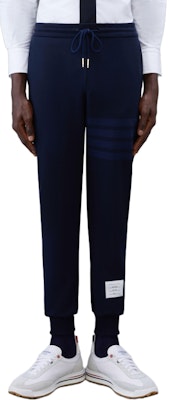 トム ブラウン ストライプ ジョガーパンツ ネイビーブルー - 秋コレクション MJQ008A-06910-415 Buy トム ブラウン ストライプ ジョガーパンツ ネイビーブルー - 秋コレクション MJQ008A-06910-415