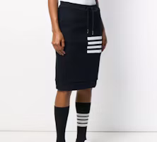 Lookbook Thom Browne 條紋針織抽繩裙 黑色 開學季特別版 FJK023A-06452-415
