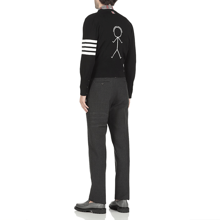 THOM BROWNE Striped Knit Sweater Black MKC370A-Y1002-001 圖 4