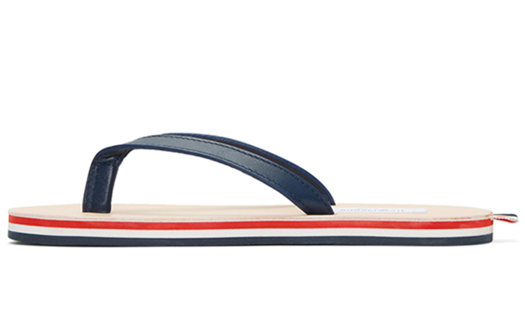 Thom Browne Striped Leather Platform Slide 'Black'