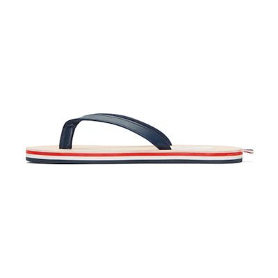 Thom Browne Striped Leather Platform Slide 'Black'