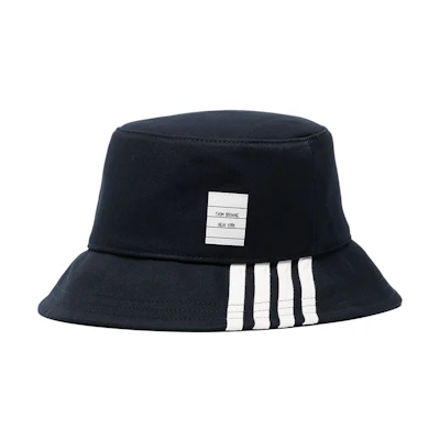 Thom Browne Striped Logo Bucket Hat Unisex MHC334E07890415