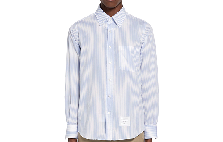 Thom Browne Striped Poplin Long Sleeve Shirt Light Blue MWL272A-06871-480