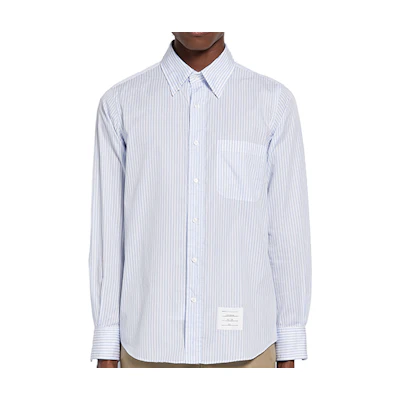 Thom Browne Striped Poplin Long Sleeve Shirt Light Blue MWL272A-06871-480