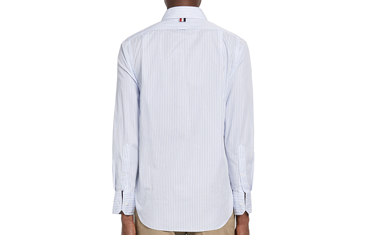 Lookbook 톰 브라운 스트라이프 팝린 긴소매 셔츠 라이트 블루 MWL272A-06871-480
