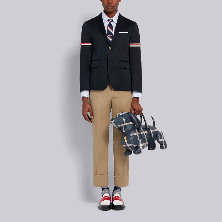 Shop 톰 브라운 스트라이프 팝린 긴소매 셔츠 라이트 블루 MWL272A-06871-480