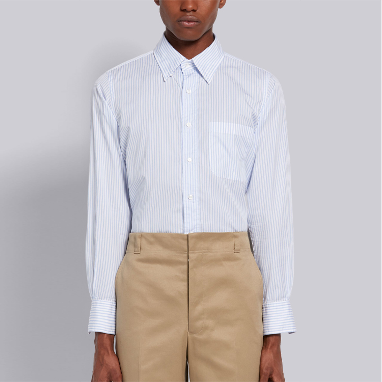 Purchase 톰 브라운 스트라이프 팝린 긴소매 셔츠 라이트 블루 MWL272A-06871-480