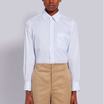 톰 브라운 스트라이프 팝린 긴소매 셔츠 라이트 블루 MWL272A-06871-480 Purchase 톰 브라운 스트라이프 팝린 긴소매 셔츠 라이트 블루 MWL272A-06871-480