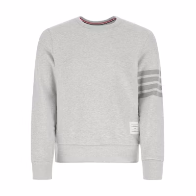 Thom Browne Striped Print Crewneck Pullover Sweatshirt Men’s Grey POIZON240809248