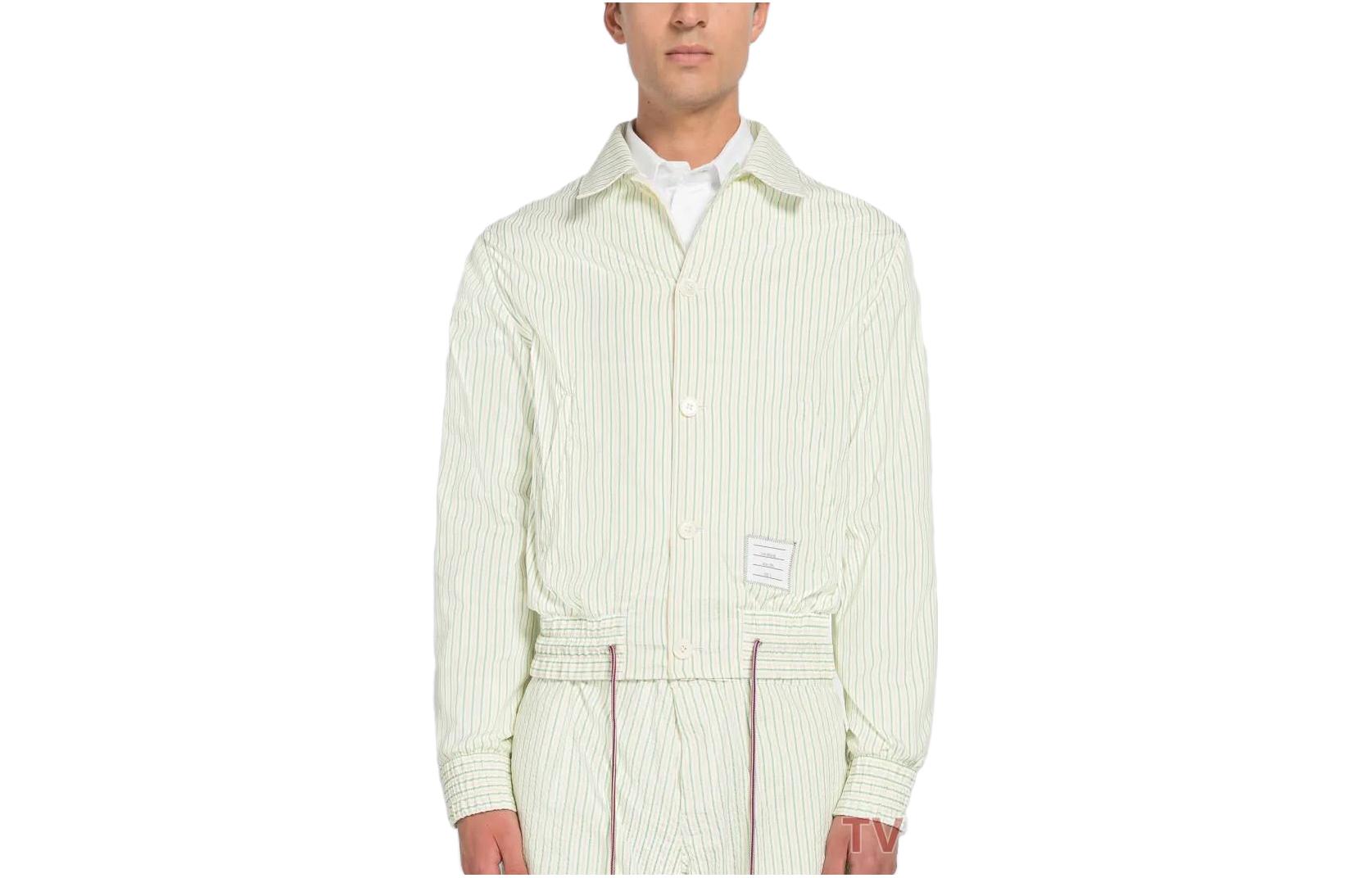 Thom Browne Striped Print Full-Print Single-Breasted Jacket Men’s Light Yellow MJO155A-F0009-350
