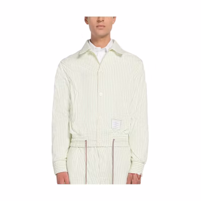 Thom Browne Striped Print Full-Print Single-Breasted Jacket Men’s Light Yellow MJO155A-F0009-350