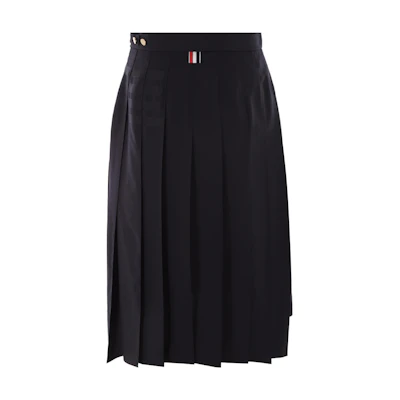 THOM BROWNE Striped Print Mid-Waist Long Skirt Blue Casual Style FGC400V-06146-420