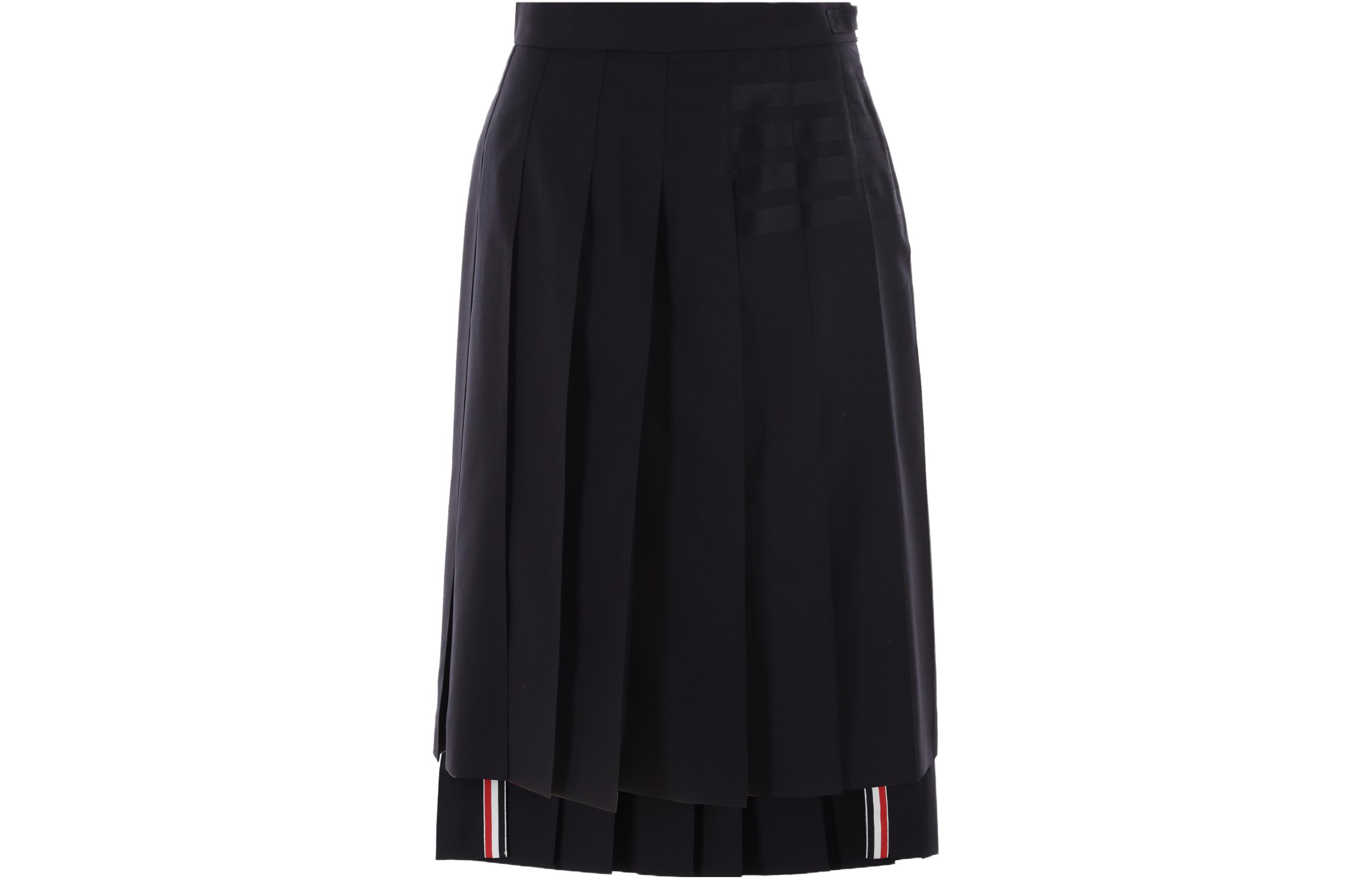 THOM BROWNE Striped Print Mid-Waist Long Skirt Blue  Casual Style FGC400V-06146-420 圖 3