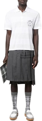 Polo de Manga Corta a Rayas THOM BROWNE para Hombre Gris/Blanco MJP166E-J0049-057 Lookbook Polo de Manga Corta a Rayas THOM BROWNE para Hombre Gris/Blanco MJP166E-J0049-057