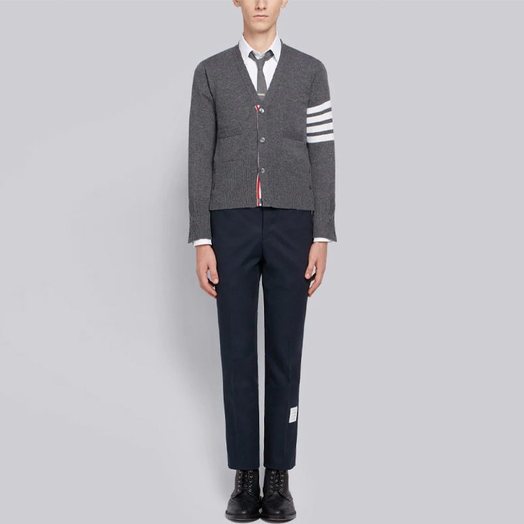 Thom Browne Striped Single-Breasted Cashmere Sweater Grey MKC001A-00011-038 圖 3