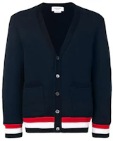 Thom Browne Striped Slim-Fit V-Neck Pullover Knit Sweater Men Blue. MJT185A-05401-415 Thom Browne Striped Slim-Fit V-Neck Pullover Knit Sweater Men Blue. MJT185A-05401-415