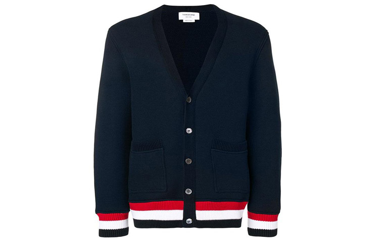 Thom Browne Striped Slim-Fit V-Neck Pullover Knit Sweater Men Blue. MJT185A-05401-415 圖 2