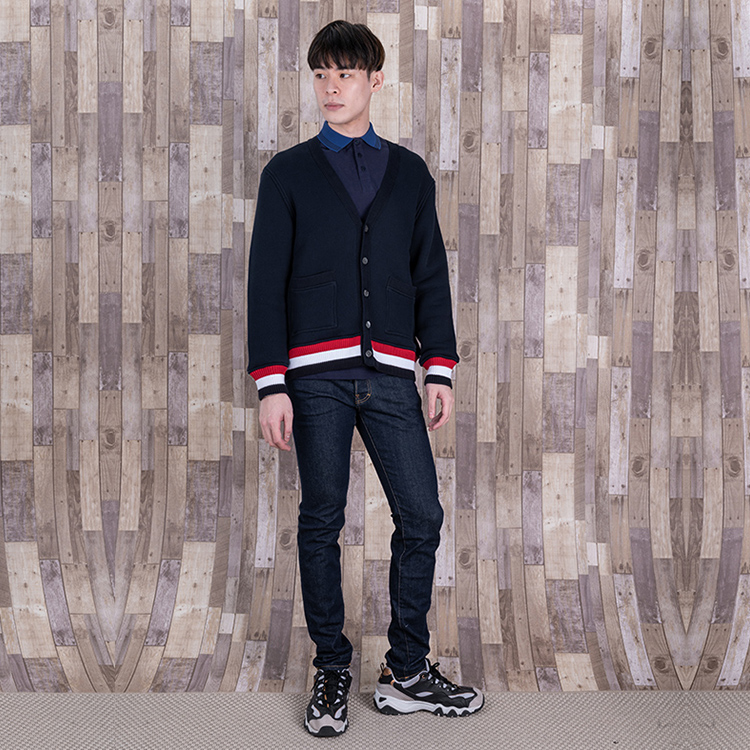 Thom Browne Striped Slim-Fit V-Neck Pullover Knit Sweater Men Blue. MJT185A-05401-415 圖 4
