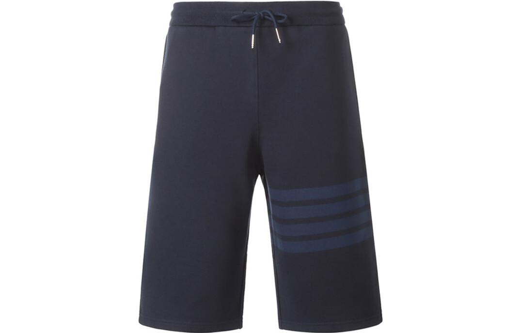 Thom Browne Striped Straight-Leg Navy Blue Casual Shorts Summer Edition MJQ012A-06910-415