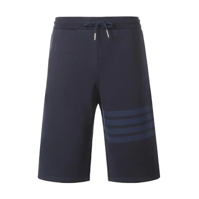 Thom Browne Striped Straight-Leg Navy Blue Casual Shorts Summer Edition MJQ012A-06910-415