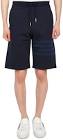 Shop Thom Browne Celana Pendek Navy Garis-Garis Straight-Leg Edisi Musim Panas MJQ012A-06910-415