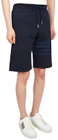 Details for Thom Browne Celana Pendek Navy Garis-Garis Straight-Leg Edisi Musim Panas MJQ012A-06910-415