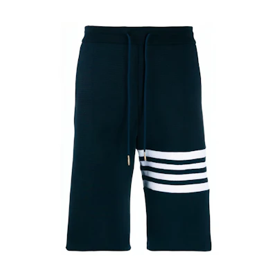 THOM BROWNE Striped Tie Casual Shorts Navy Blue. MJQ083A-06452-415