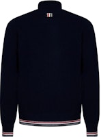 Thom Browne Striped Trim Turtleneck Long Sleeve Sweater Navy MKA484A-Y2001-415 Thom Browne Striped Trim Turtleneck Long Sleeve Sweater Navy MKA484A-Y2001-415